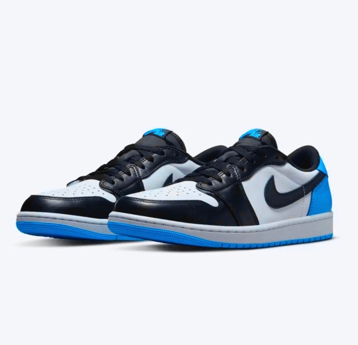 Air Jordan 1 Low - Black And Dark Powder Blue